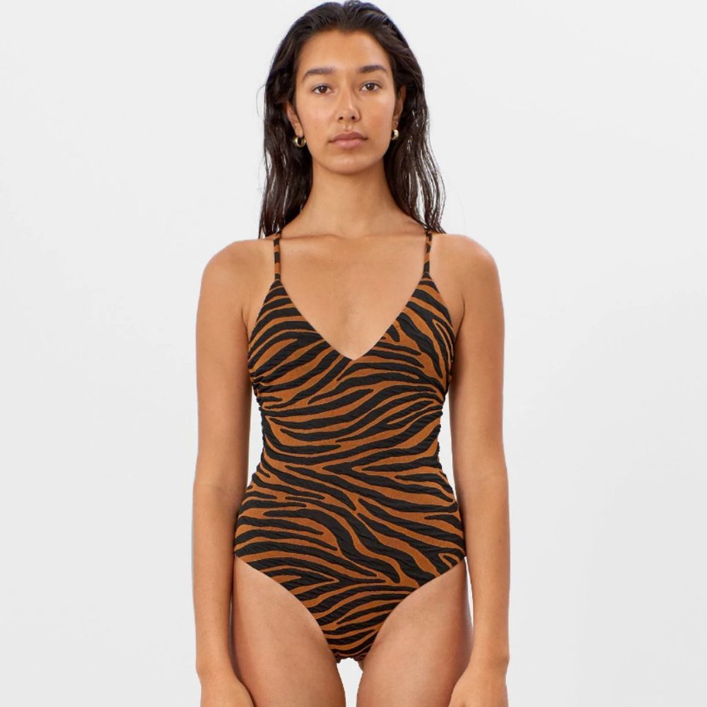 Mara Hoffman Emma tiger print swimsuit